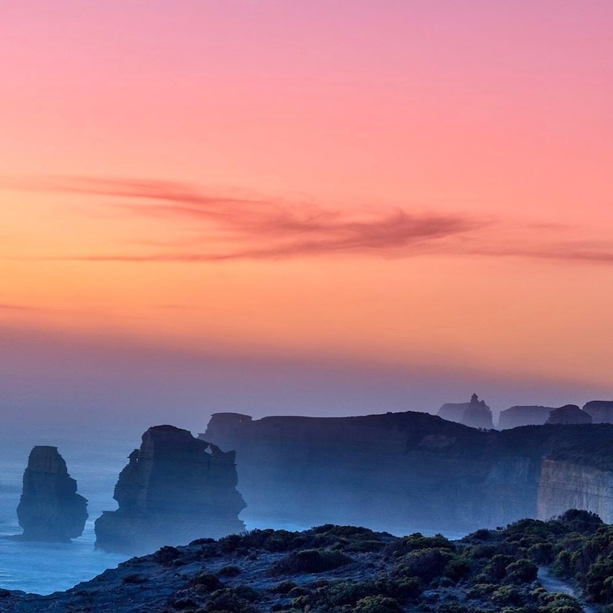 The Great Ocean Road at sunrise.