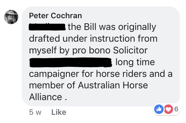 Peter Cochran's Facebook post 20 May 2018