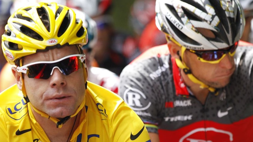 Cadel Evans and Lance Armstrong