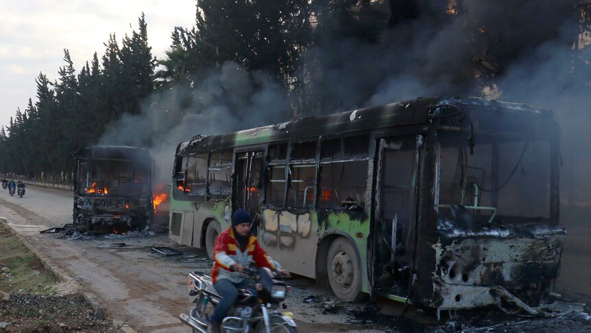 Evacuation buses attacked en route to Idlib