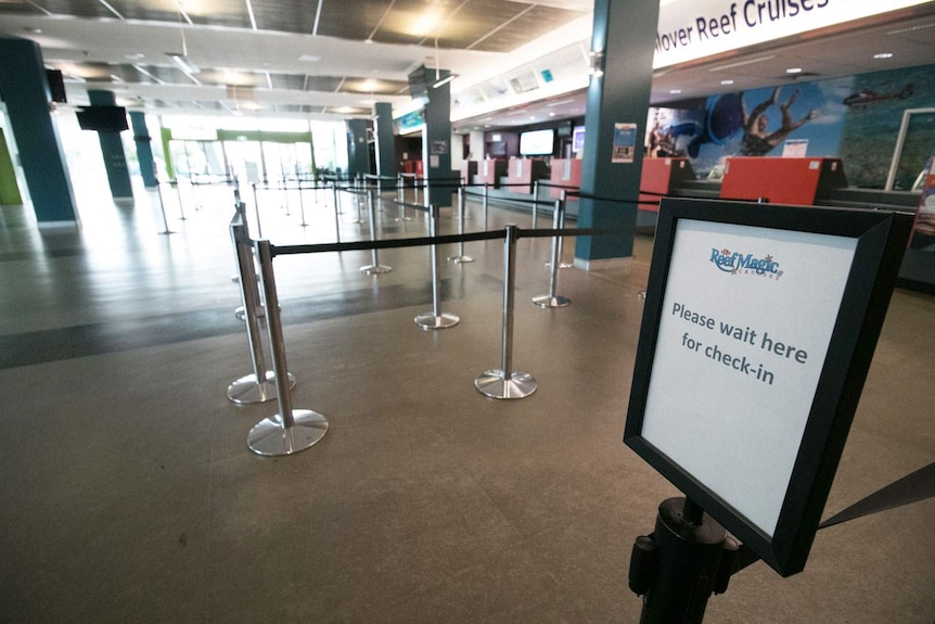 Empty Reef Fleet Terminal in Cairns during the coronavirus pandemic.