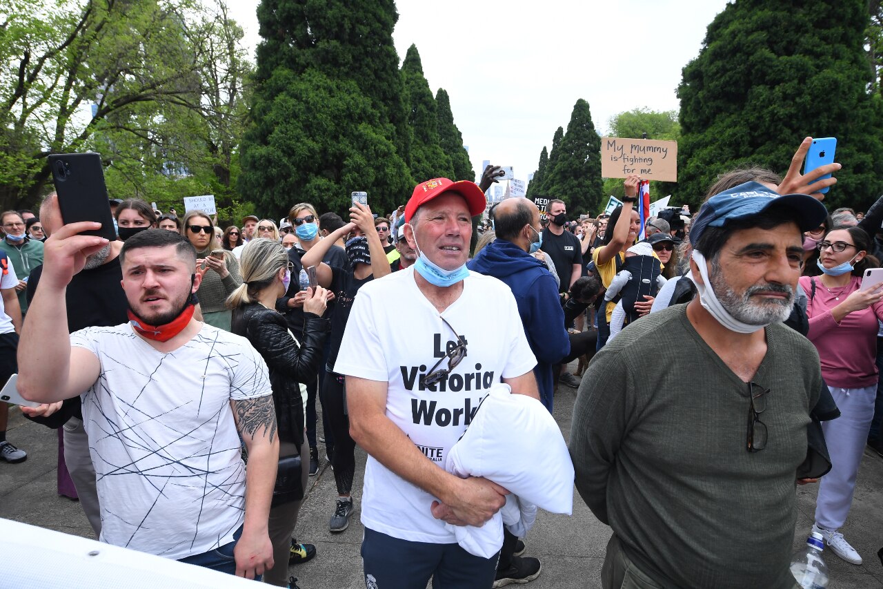 Police arrest demonstrators at Melbourne protest against Victoria's