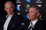 Wayne Bennett and Paul Green at the pre-grand final press conference