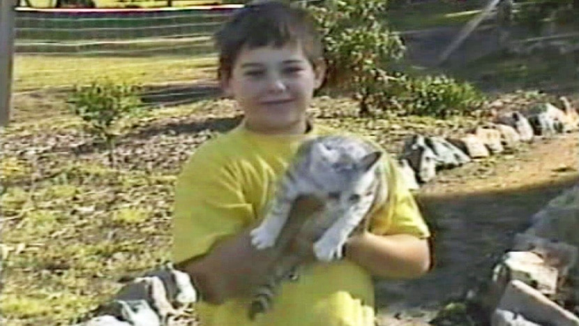 Daniel Morcombe holding a cat