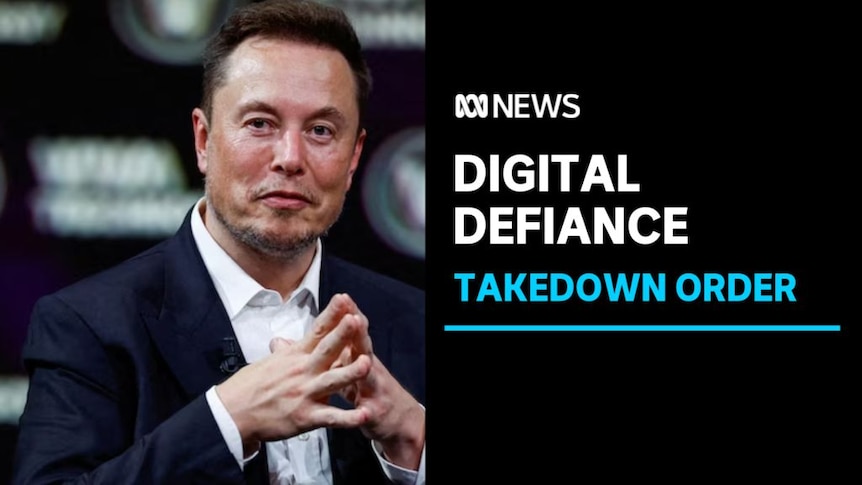 Digital Defiance, Takedown Order: Twitter owner Elon Musk hold his fingers together.