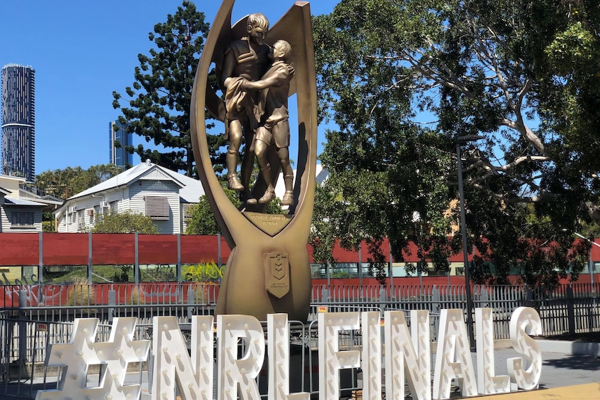 statue for finals at lang park.