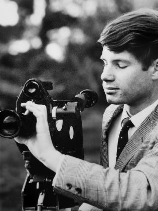 David Brill, pioneering cameraman and cinematographer, in his younger days with ABC Hobart.