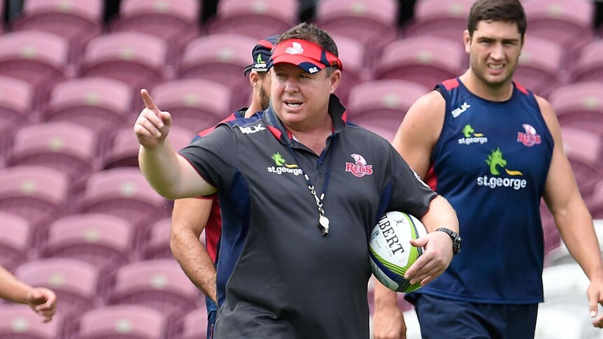 New role ... Matt O'Connor gives out instructions at Reds training at Ballymore on Thursday