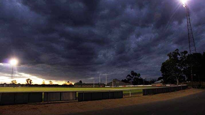 A storm brews on a wintry day over Renmark in the South Australian Riverland, July 4 2013.