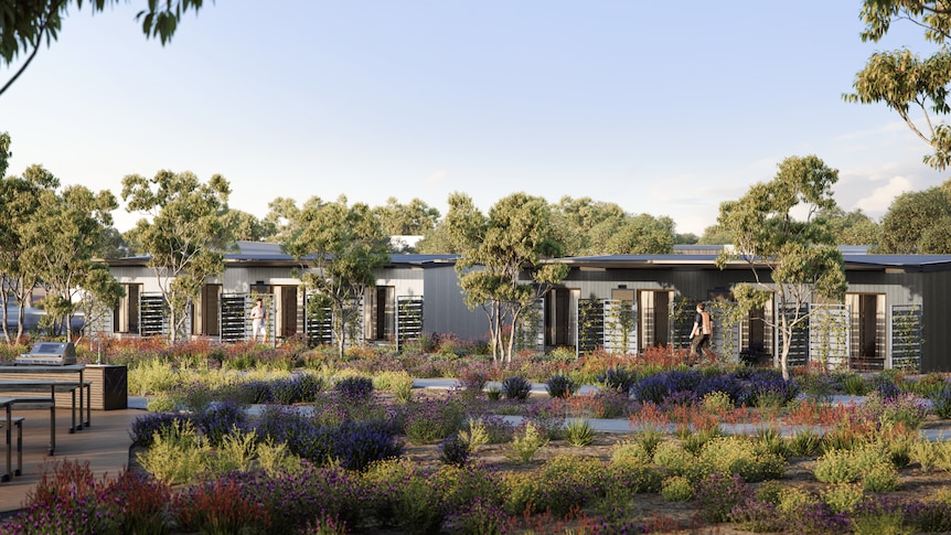 An artist's impression of a workers' camp in Australind.