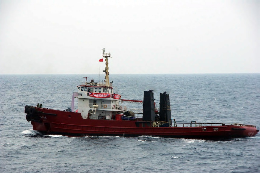 A Taiwanese protest ship cruises near disputed islands in the East China Sea.