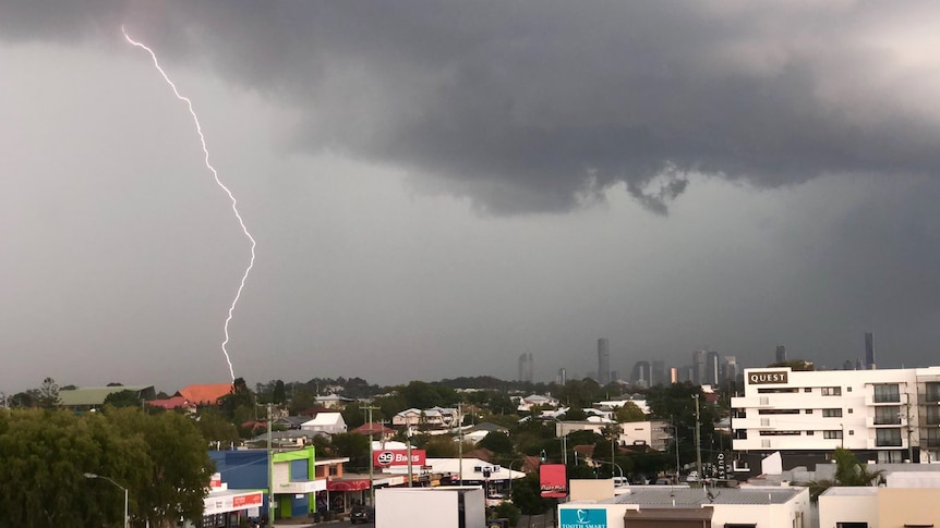 Storm over Brisbane seen from Cannon Hill