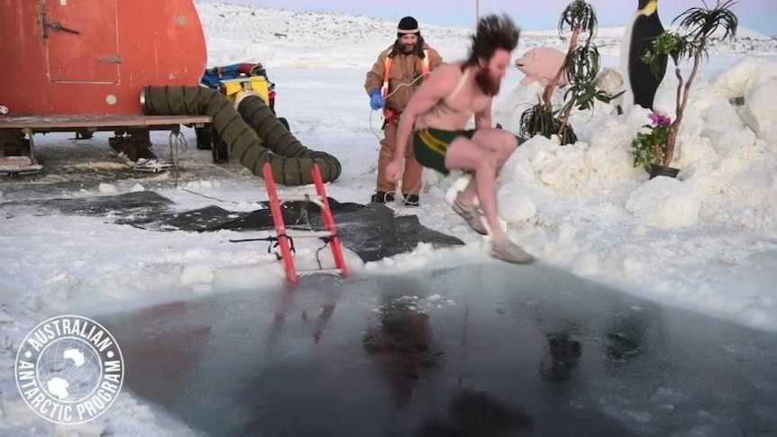 Meanwhile in Antarctica, Australians enjoy another solstice swim, this time with clothes.