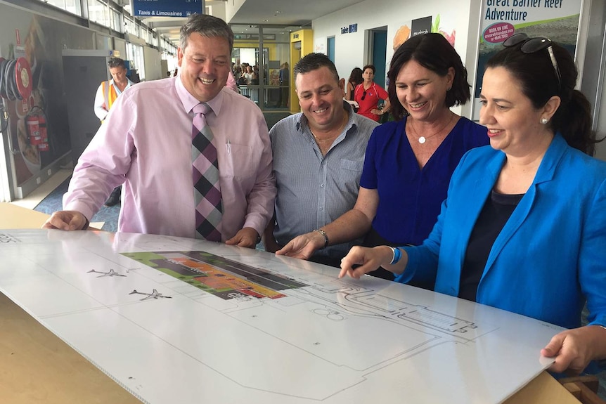 Premier Annastacia Palaszczuk looks at plans for the Whitsunday airport expansion.