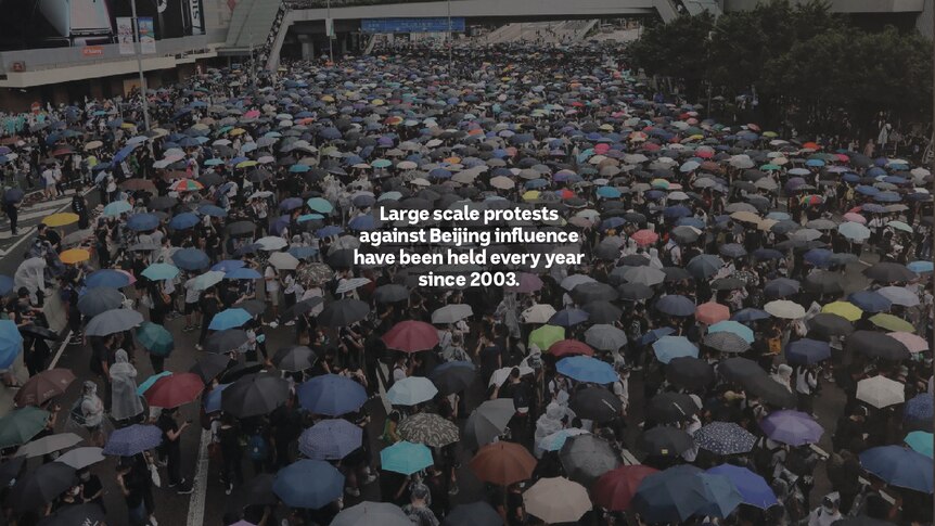 Protests against Beijing influence are held annually.