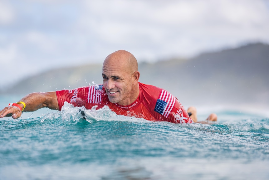 11-time WSL Champion Kelly Slater on the water 