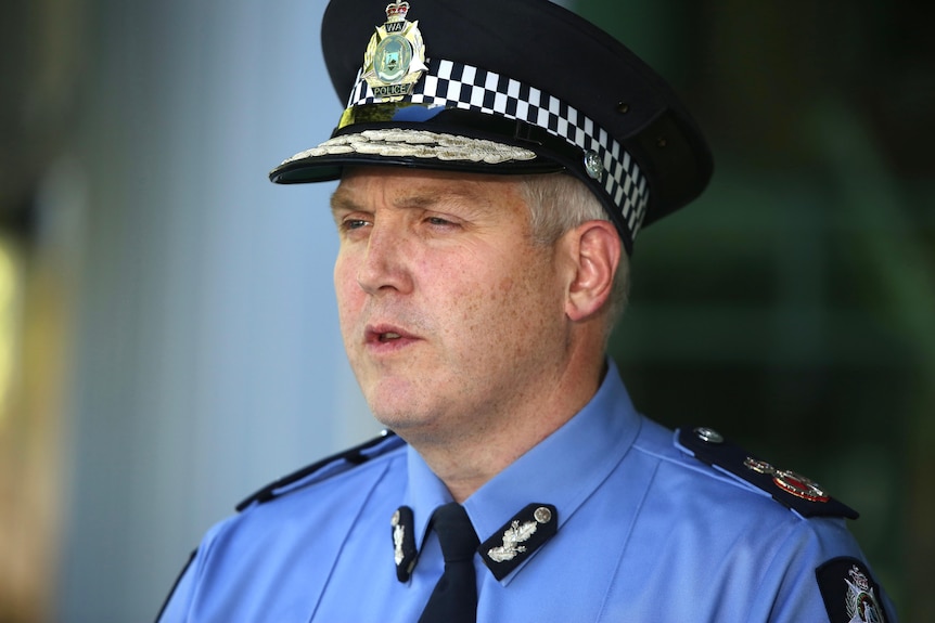 A head and shoulders shot of WA Police Commissioner Col Blanch.