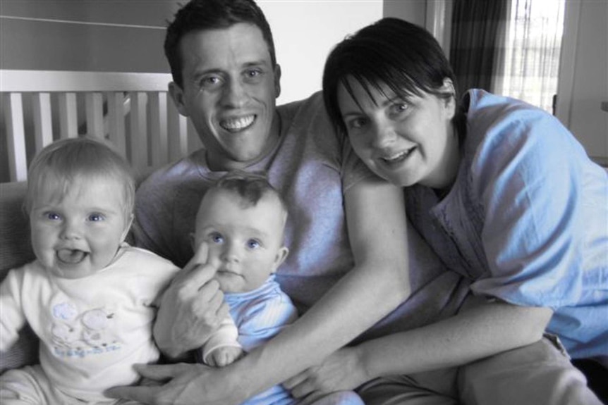 Darren and Donna Bullock with twins Alexander and Abigail.