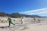 Volunteers picking up rubbish on Fraser Island May 2018