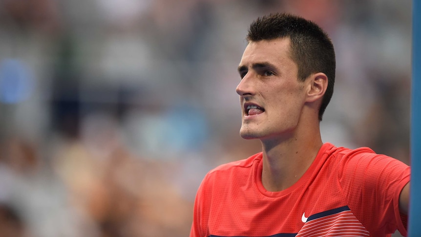 Through to second round ... Bernard Tomic during his match against Denis Istomin