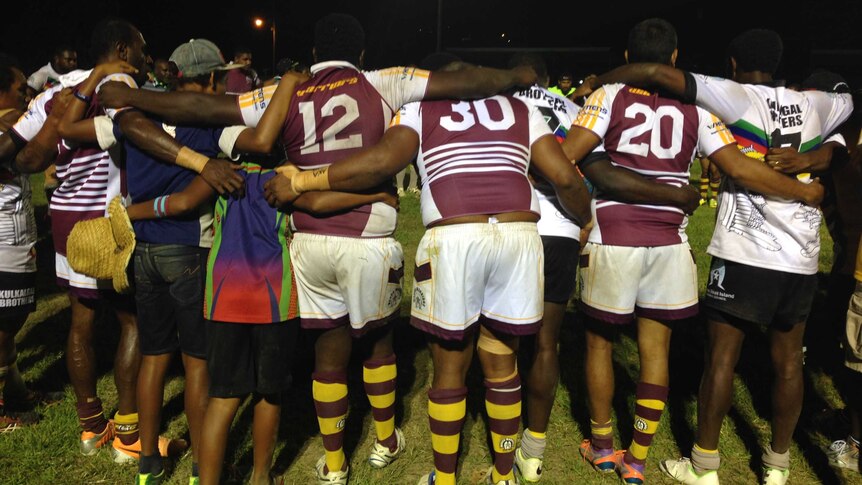 Kulkalgal Brothers and Magun Warriors band together after game.