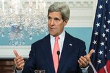 John Kerry at press conference with German foreign minister