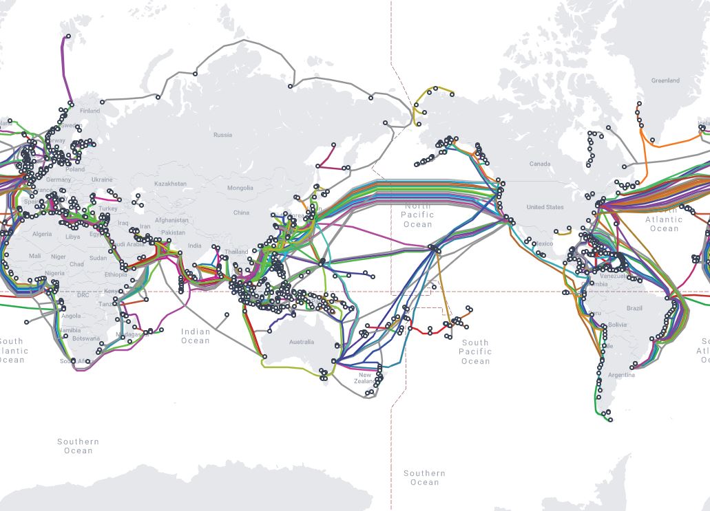 Map of undersea cables