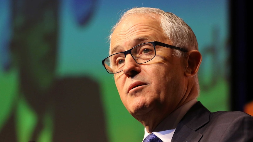 Prime Minister Malcolm Turnbull speaking at a Committee for Economic Development of Australia event May 31, 2017.