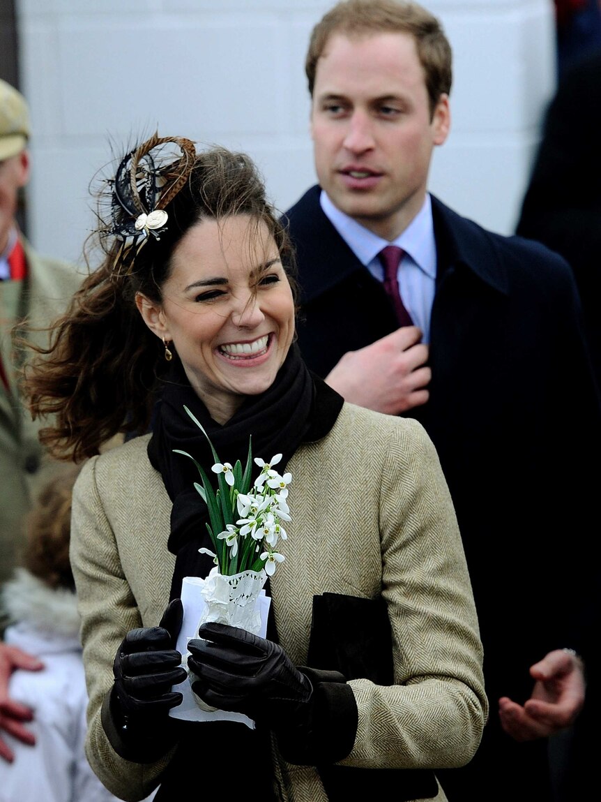 Britain's Prince William and his then fiance Kate Middleton attend an event in north Wales.