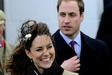 Britain's Prince William and his then fiance Kate Middleton attend an event in north Wales.