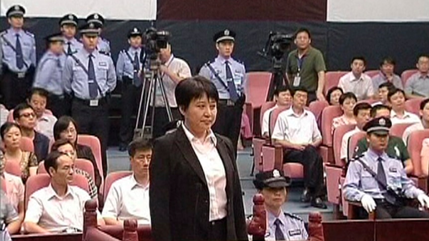 Gu Kailai in court on August 9.