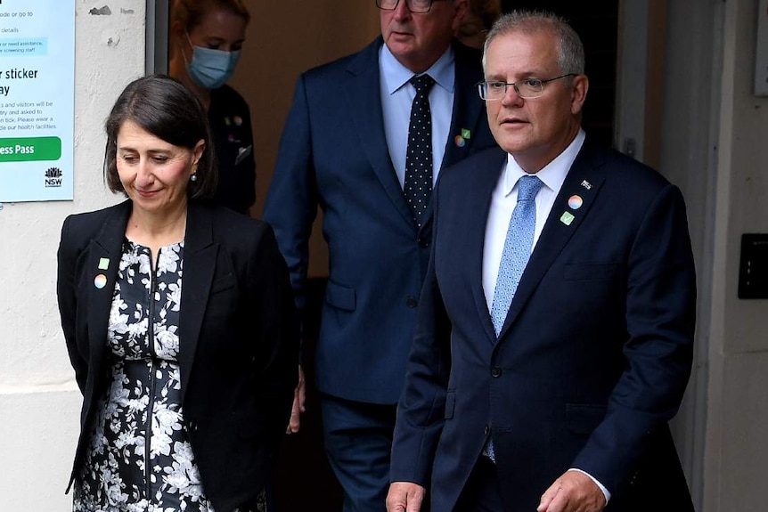 A man and a woman walking