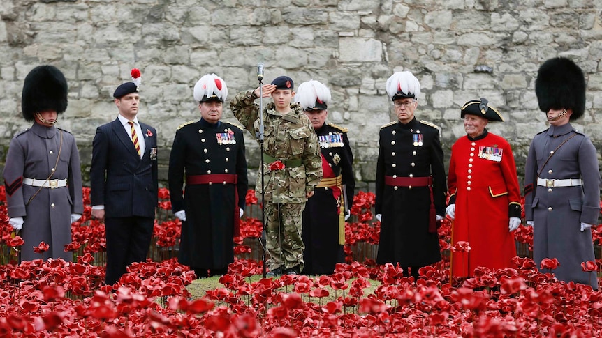 Cadet Harry Alexander Hayes plants final poppy in ceramic art installation