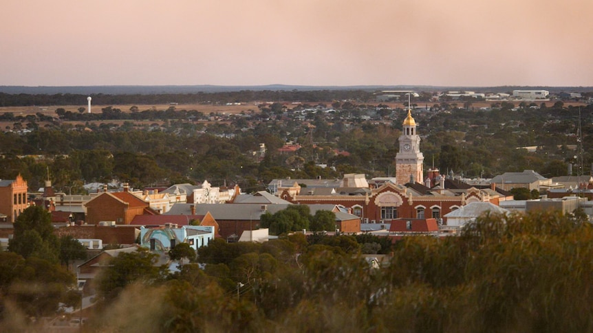 Kalgoorlie skyline taken at dusk.