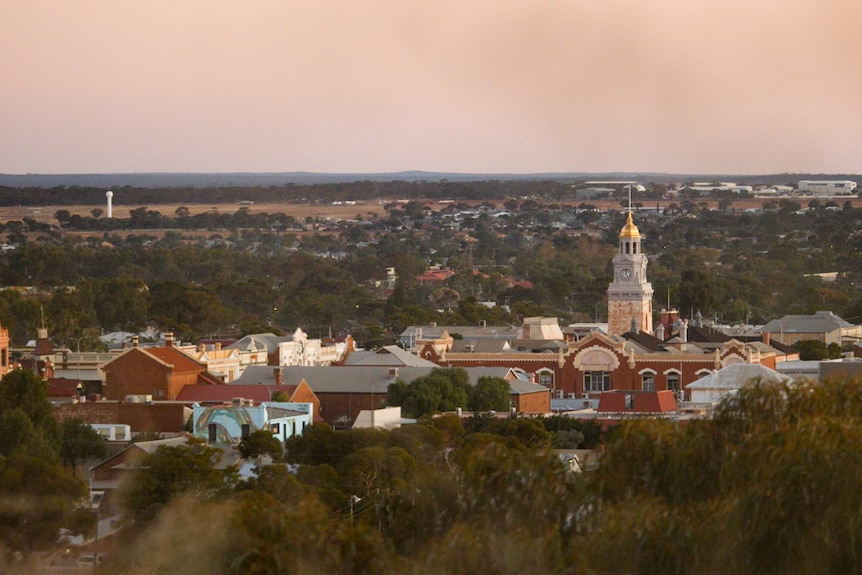 Kalgoorlie skyline taken at dusk.