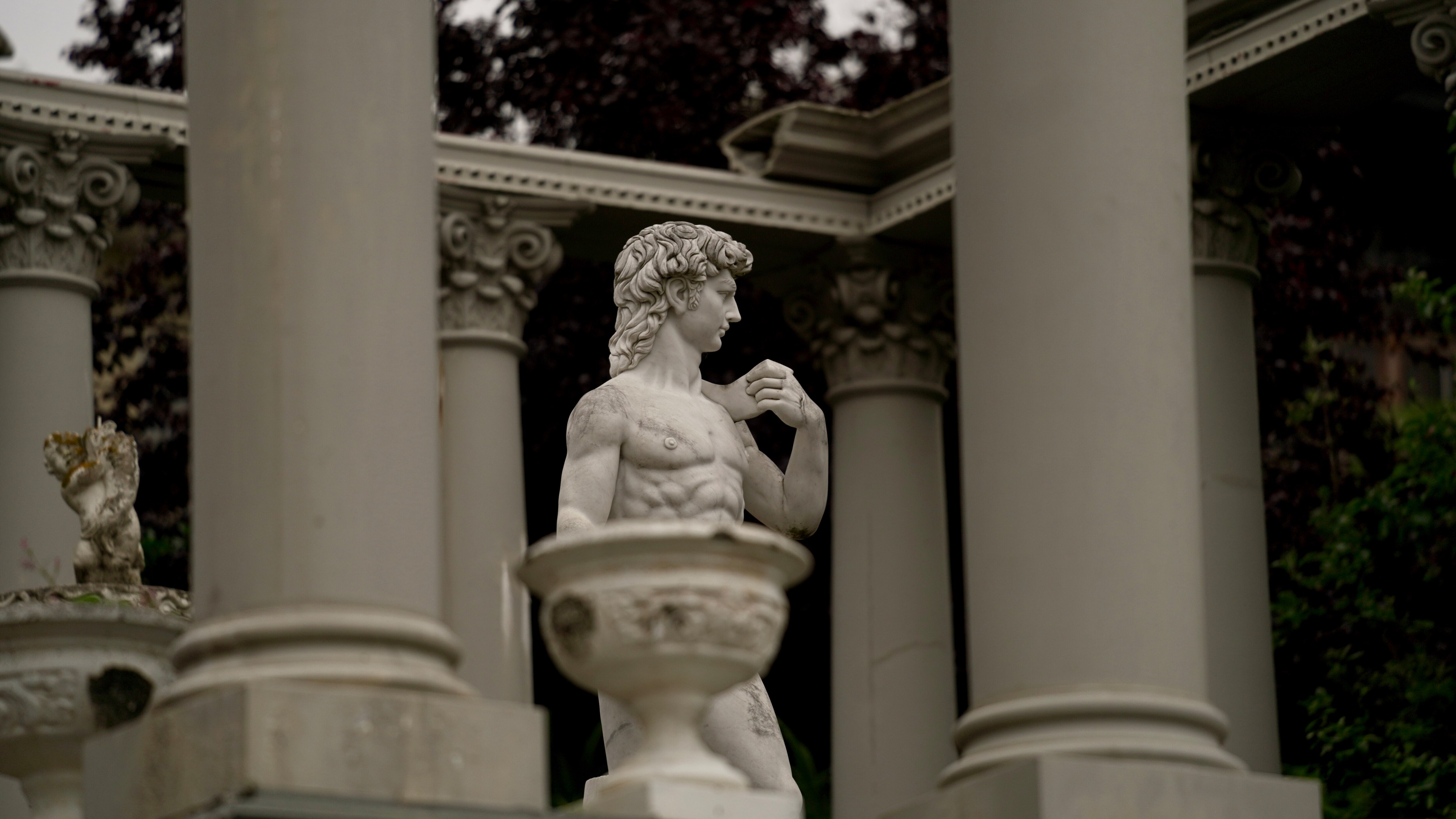 The statue of David in a scale model of the Parthenon in Tootgarook.