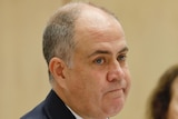 David Anderson answers questions while facing a senate hearing