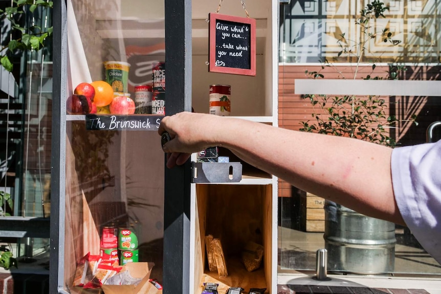 A pantry filled with food.