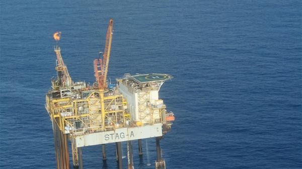 An offshore gas production platform