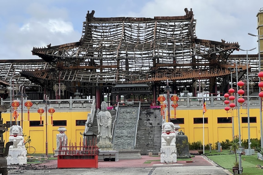 A burnt out temple.