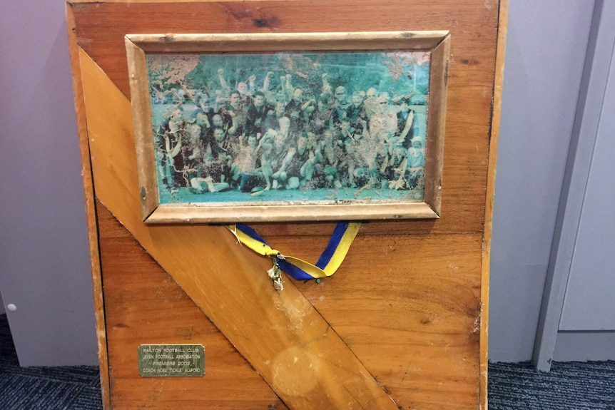 The Railton Football Club plaque found at Beechford