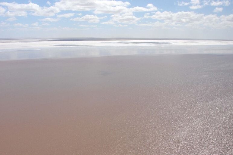 aerial view of outback Lake Eyre
