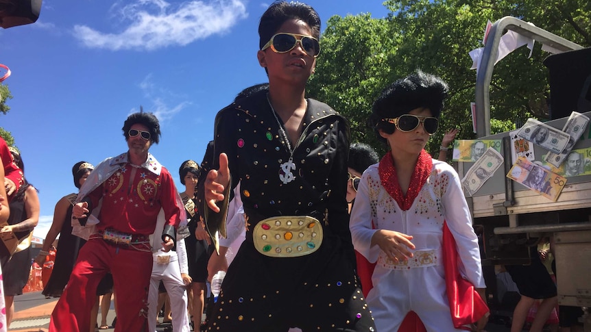 Young Elvis impersonators at the Parkes Elvis Festival Parade