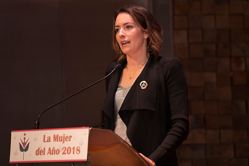 Alondra de la Parra talks ceremony for Mexico's Woman of the Year 2018 award.