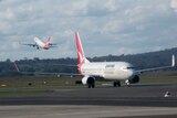 Qantas planes at Canberra airport.