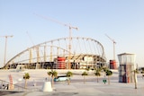 A 2022 World Cup stadium being worked on in Qatar