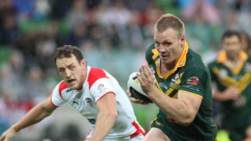 Double trouble: Luke Lewis grabbed the first two Test tries of his international career.