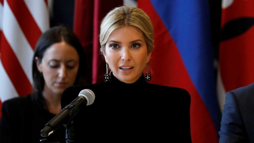 Ivanka Trump speaking during a meeting on action to end modern slavery and human trafficking
