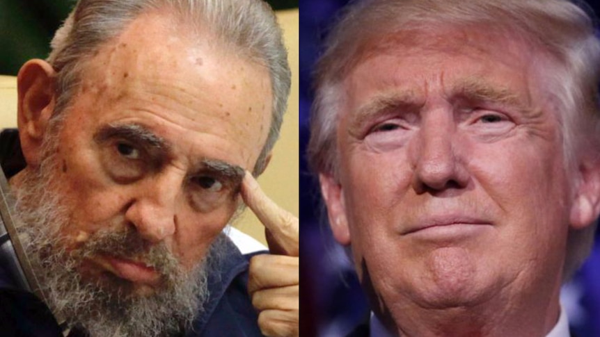 A composite image of former Cuban leader Fidel Castro and US President-elect Donald Trump.