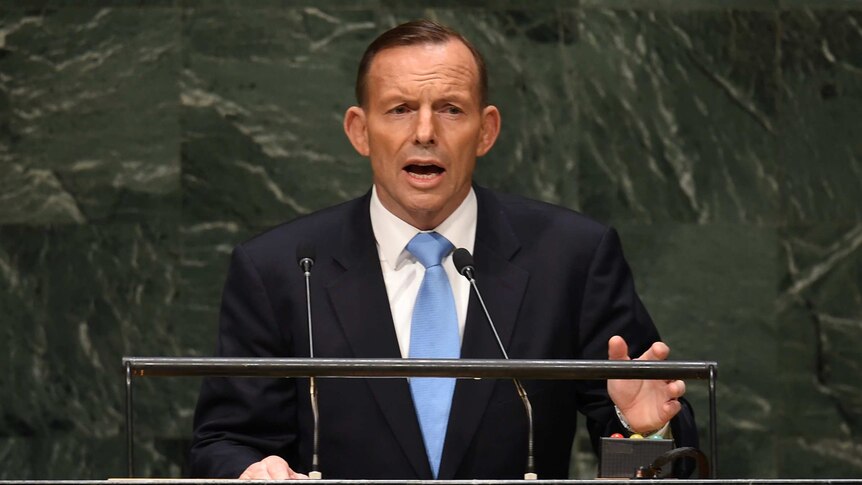 Mr Abbott listed the "murderous rage of Islamic State" as the first problem the world faces.